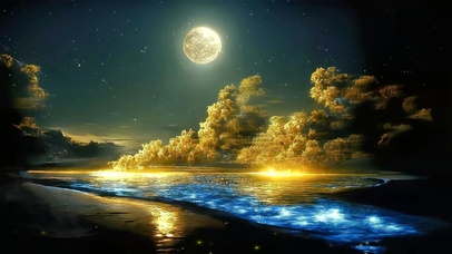 ai艺术创作 鎏金海岸