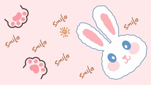 可爱微笑卡通小兔