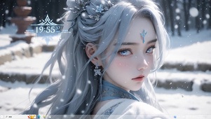 4k 雪中美少女