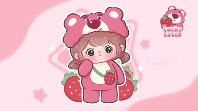 可爱草莓小女孩