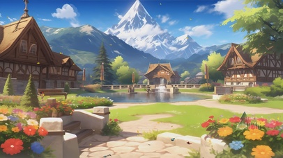 护眼蓝天房屋白云景色