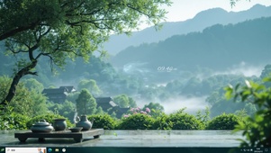 古风山顶观景台