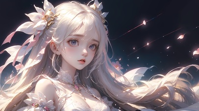 红唇微启，笑靥如花