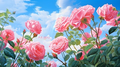 阳光粉色玫瑰花