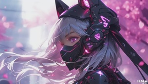 樱花粉机车少女