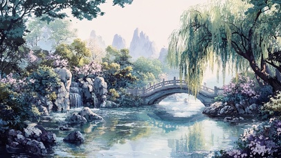 春日浓烈园林景观