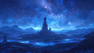星空下的神秘古堡