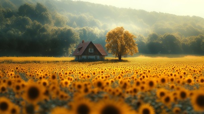 一房一树一花田