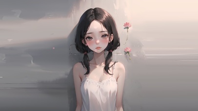 可爱黑发青春少女