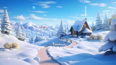 4K唯美雪景森林