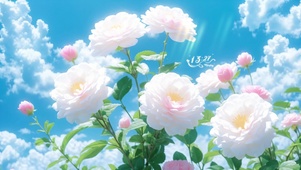 蓝天下小白花