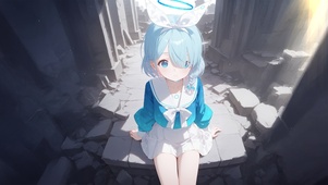 唯美蓝发少女