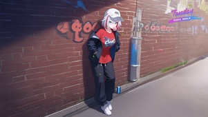 涂鸦泡泡糖女孩