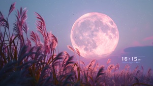 粉色月空芦苇