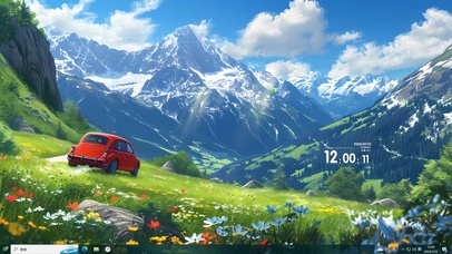 晴朗有风的山谷