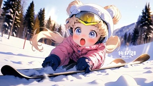 月野兔滑雪 4k	