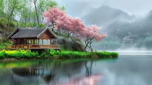4K 清新自然 湖光水色 4