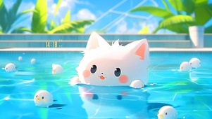 清新夏日猫咪