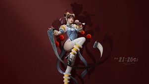 4K古风书法少女