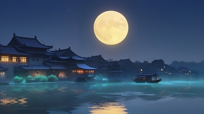 古镇月夜