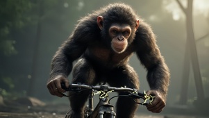 十二生肖之猴骑单车