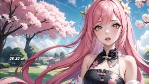 桃花清新少女