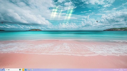 粉色海滩-桌面主题
