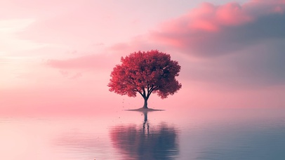 红树静立，水天相映