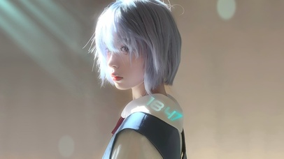 可爱的银色短发女孩