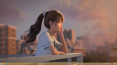 4K黄昏时分的远眺少女-主题