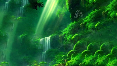 唯美护眼山林瀑布