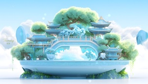 国风清新盆景