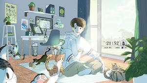 治愈阳光男孩猫咪