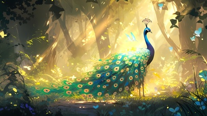 林中孔雀