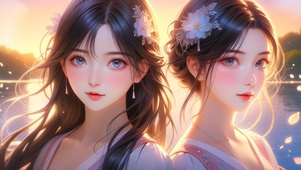 【双生幽兰】AI绘画姐妹花