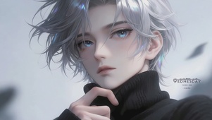 清冷禁欲系银发男神