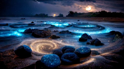 流金海海岸 ai创作壁纸