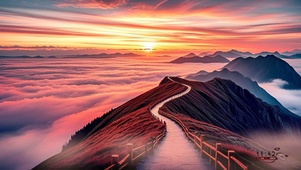 云蒸霞蔚上的小路