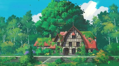 唯美护眼绿色小屋