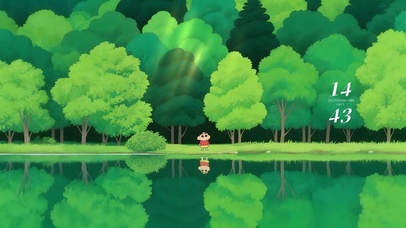 绿色森林湖边小新