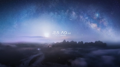 4K 唯美治愈星空月出