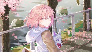 樱花下少女