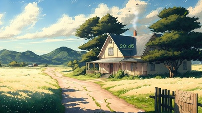 4K唯美治愈日系动漫田野木屋