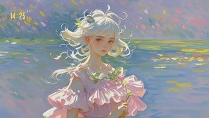 4K  粉裙少女
