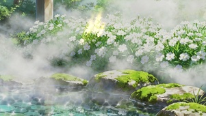 溪畔花雾的治愈切片