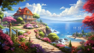 唯美海边玫瑰城堡	