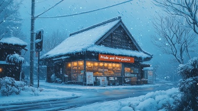 雪地里的孤寂便利店