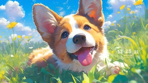 草地萌犬