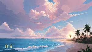 4K 海边的云朵