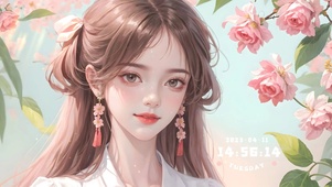 4k玫粉甜美少女